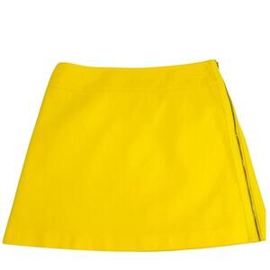 Ann Taylor Fully Lined Yellow Mini Skirt with Side Zipper Size 0
